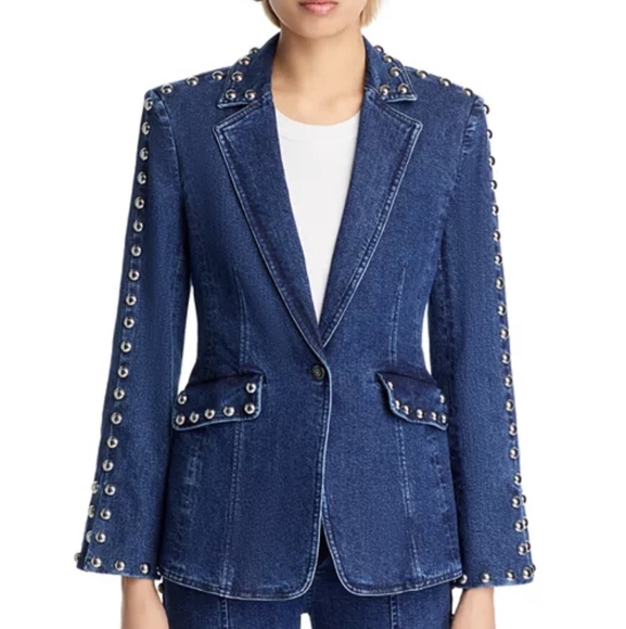 Cinq a sept Milly Studded Denim Jacket - Picture 2 of 7